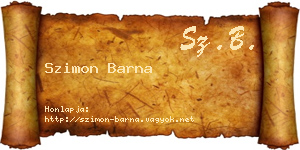 Szimon Barna névjegykártya
